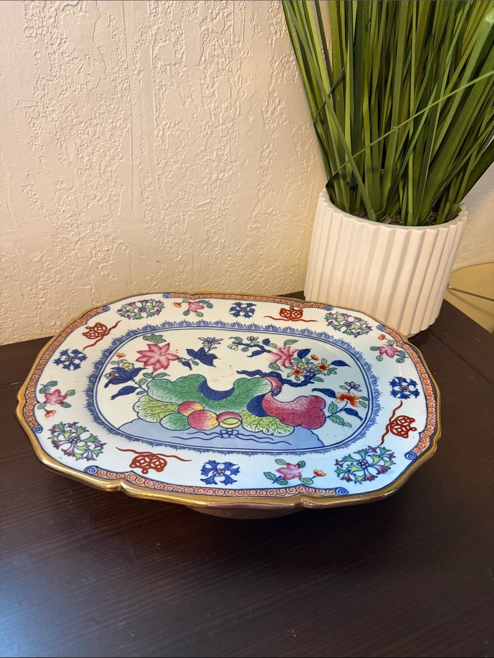 Vintage Newport mansion collection  Floral Multicolor Porcelain Platter MCMXLV
